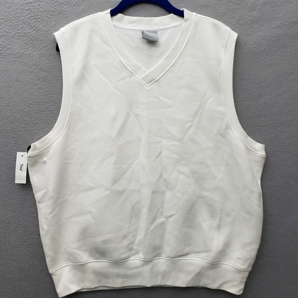 Aritzia Tna CozyAf Sweater Vest White Preppy Academia Minimalist Chic Size L NWT